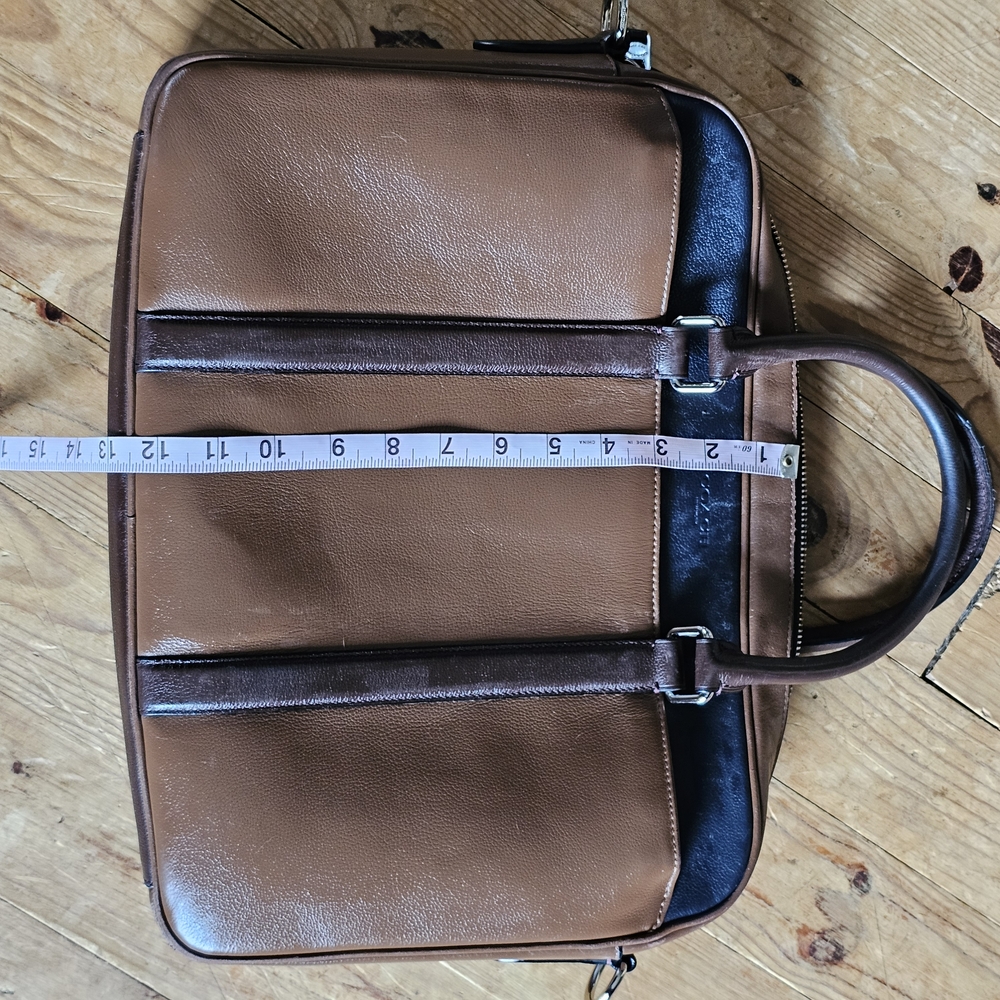 Vintage Coach Leather Slim Briefcase Laptop Messenger Bag - Brown Stripe - Picture 11 of 15